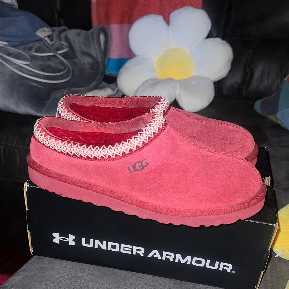 UGG Red Suede Slip-On Shoes